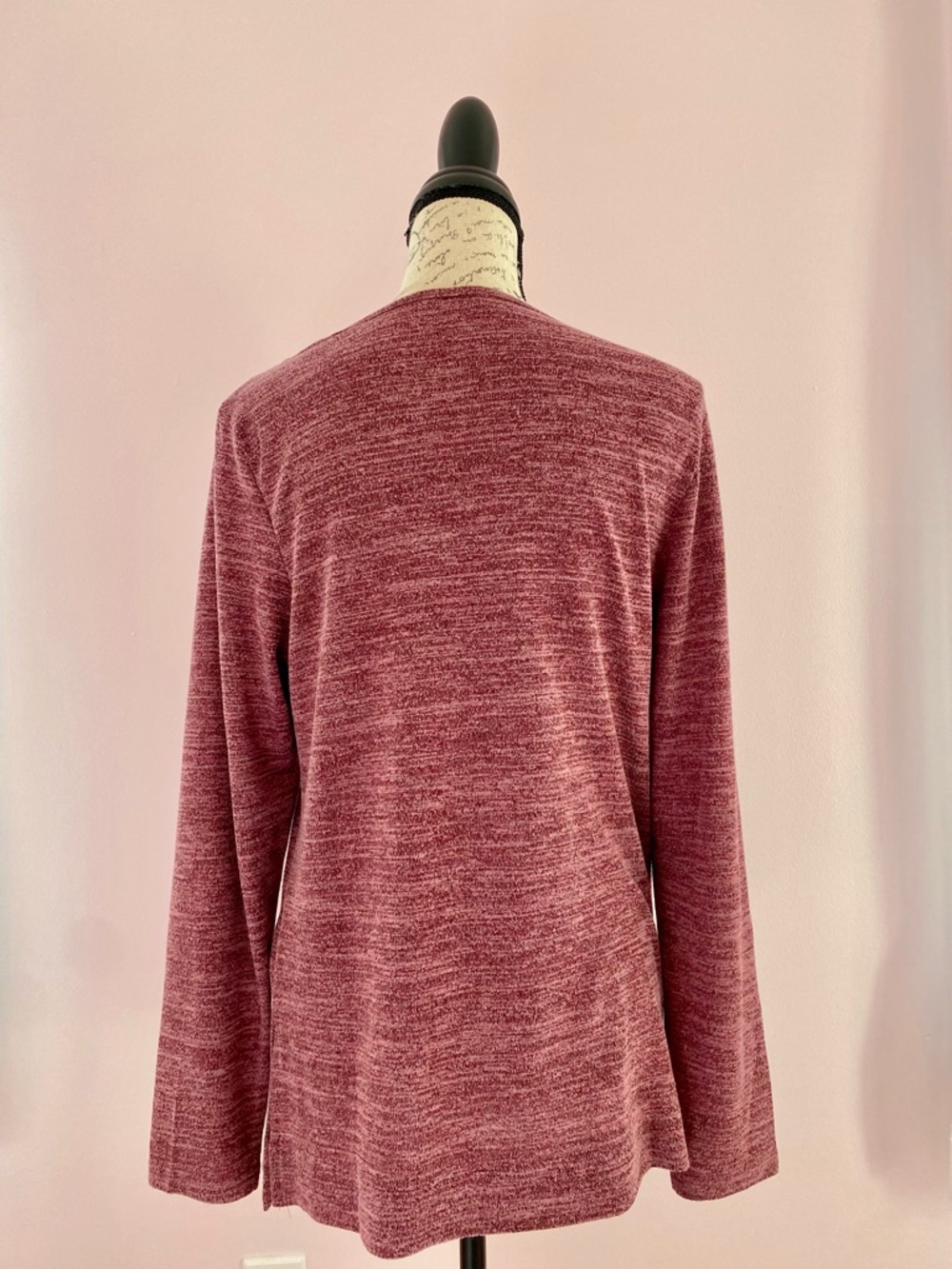 Heathered Mauve Tunic Top with Button Detail Size Medium - Picture 2 of 6